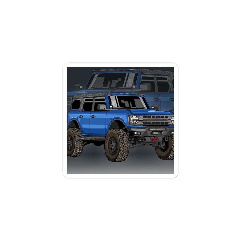 BLUE BRONCO REFLECTION STICKER