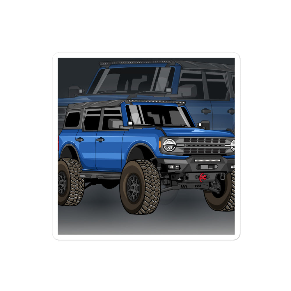 BLUE BRONCO REFLECTION STICKER