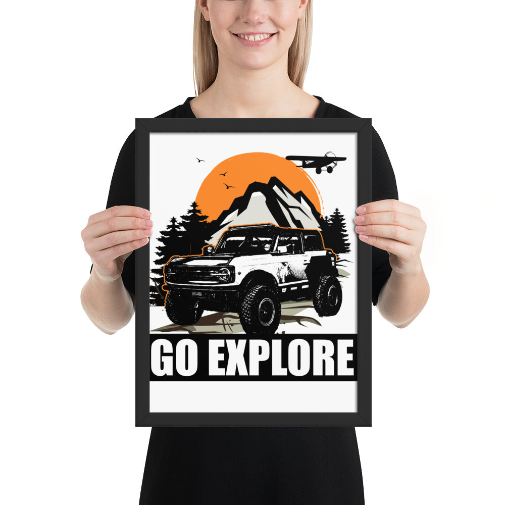 WHITE BRONCO SUNSET MOUNTAIN FRAMED PAPER POSTER