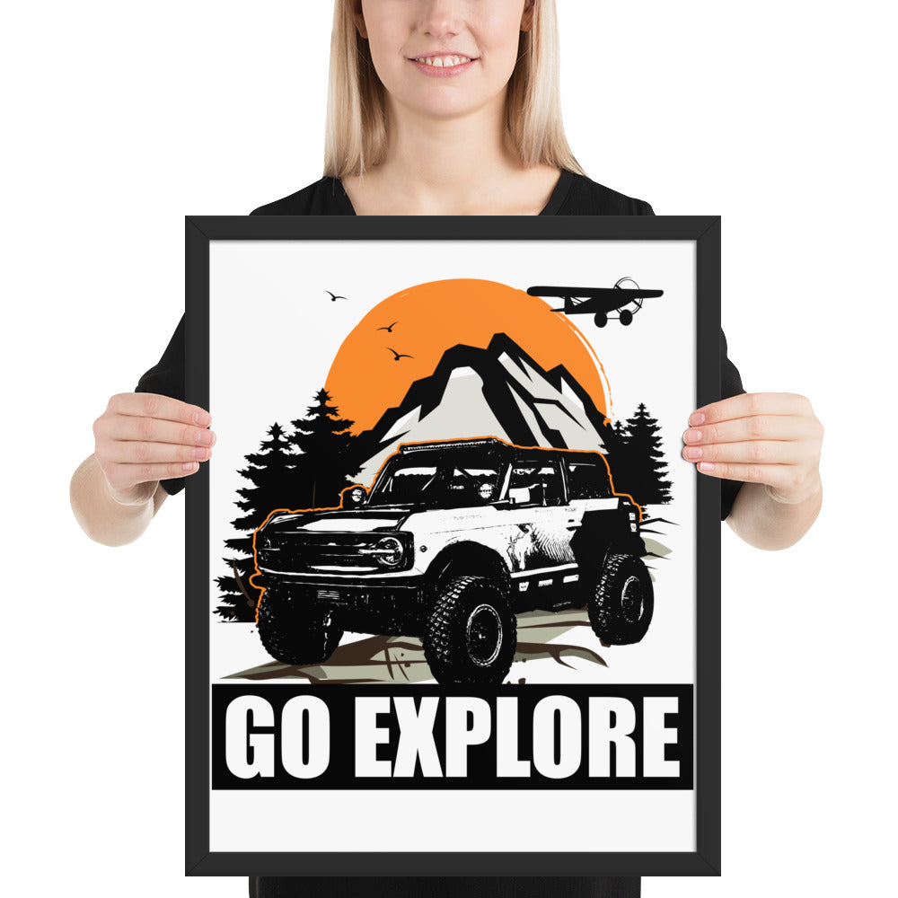 WHITE BRONCO SUNSET MOUNTAIN FRAMED PAPER POSTER