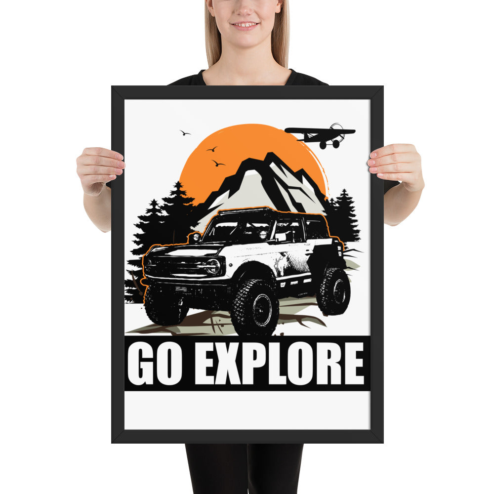 WHITE BRONCO SUNSET MOUNTAIN FRAMED PAPER POSTER