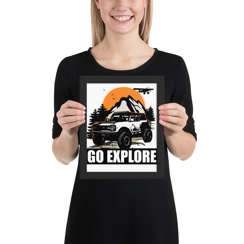 WHITE BRONCO SUNSET MOUNTAIN FRAMED PAPER POSTER