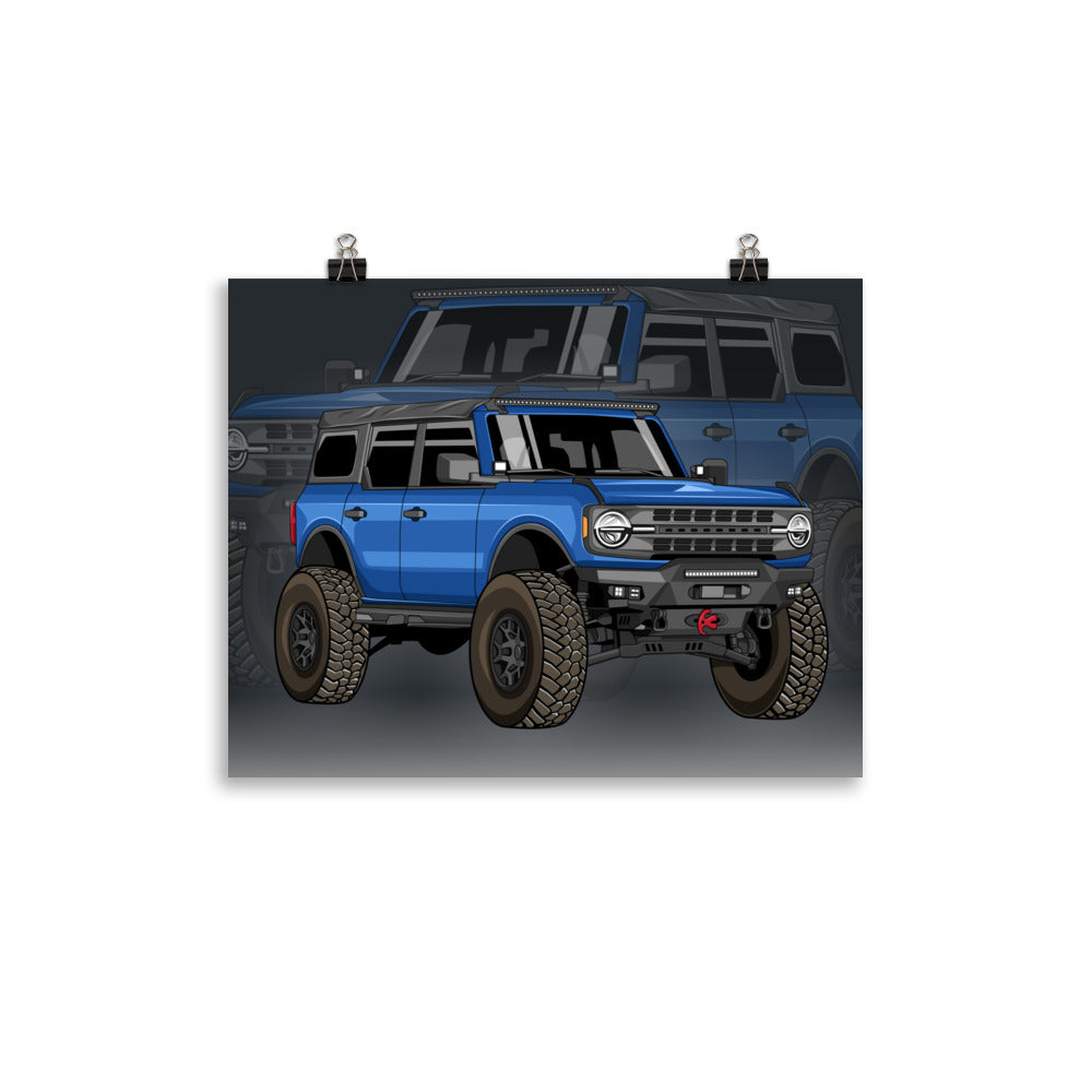 BLUE BRONCO REFLECTION PHOTO PAPER POSTER