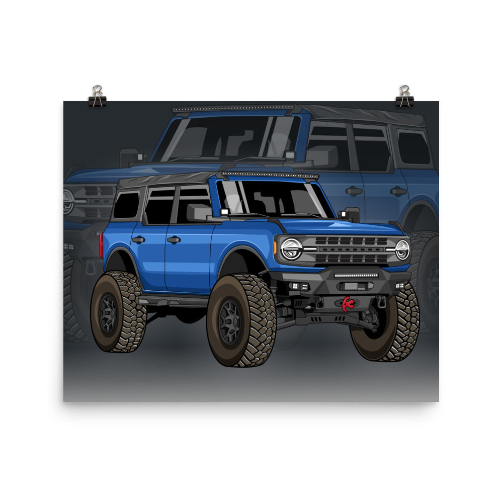 BLUE BRONCO REFLECTION PHOTO PAPER POSTER
