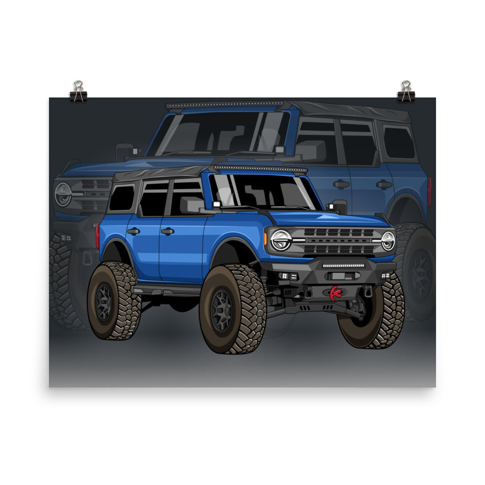 BLUE BRONCO REFLECTION PHOTO PAPER POSTER