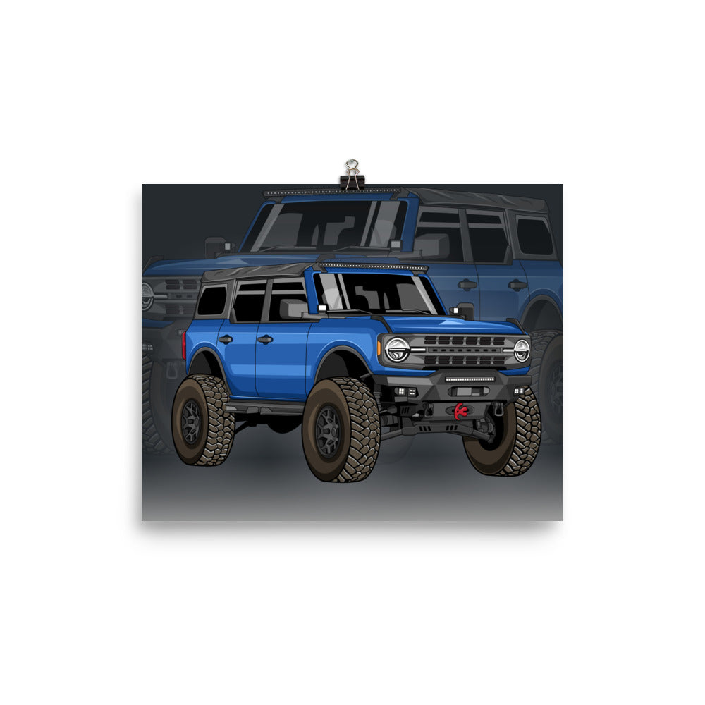 BLUE BRONCO REFLECTION PHOTO PAPER POSTER
