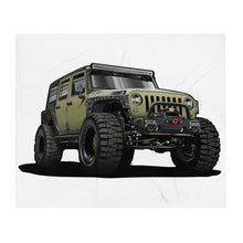 JEEP GREEN SUV CAR THROW BLANKET