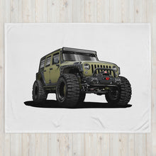 JEEP GREEN SUV CAR THROW BLANKET