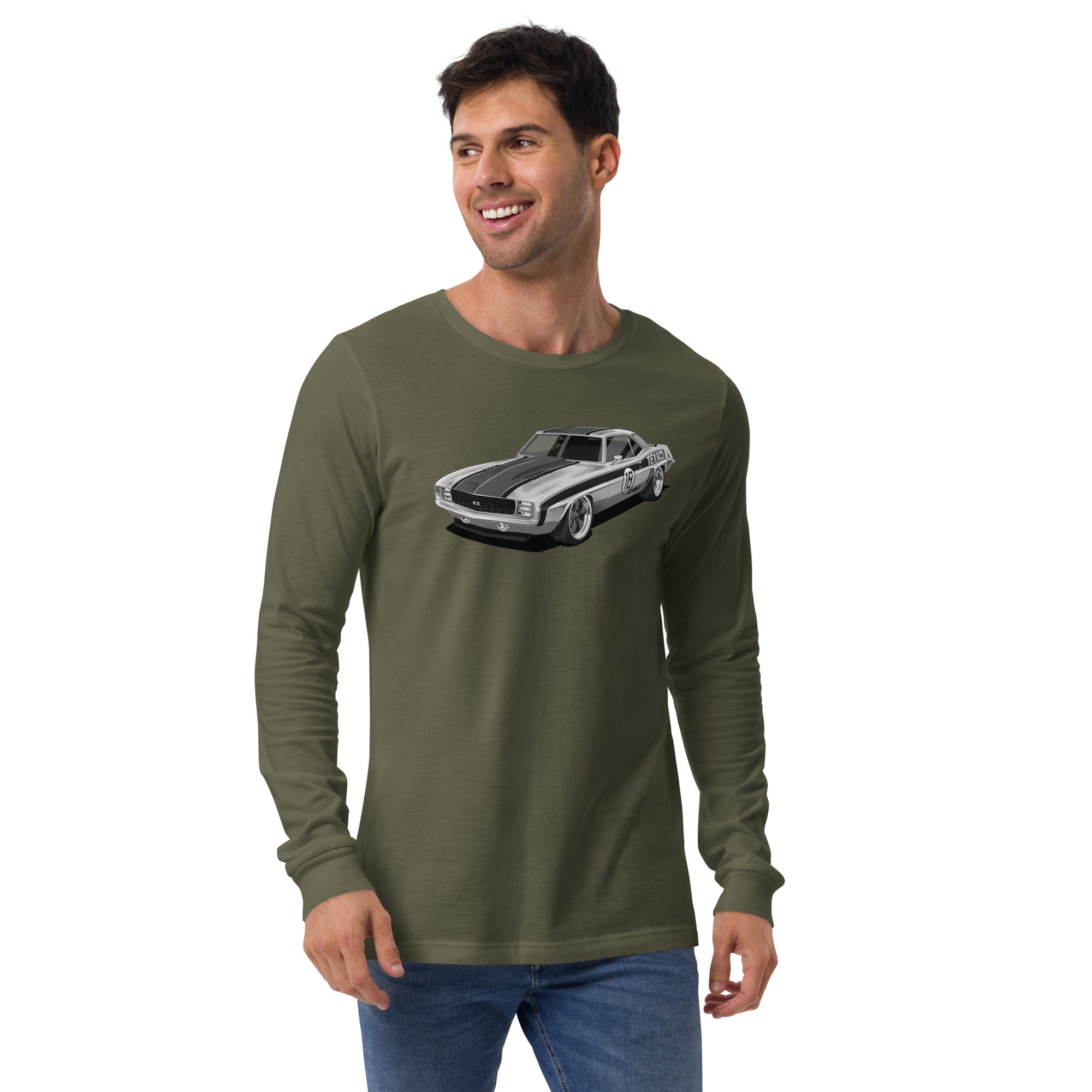 TEXACO CAMARO FRONT B&W LONG SLEEVES T-SHIRT